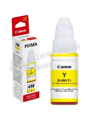 Чернила Canon GI-490Y 0666C001 желтый для Canon Pixma G1400/2400/3400 (70мл)
