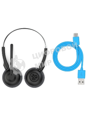 Гарнитура JLab GO Work Pop Wireless Headphones чёрный, беспроводная, Bluetooth, до 50 ч
