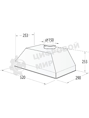 Вытяжка встраиваемая Gorenje BHI526E6X нержавеющая сталь, 52 см, 677 куб. м/ч, 61 дБ