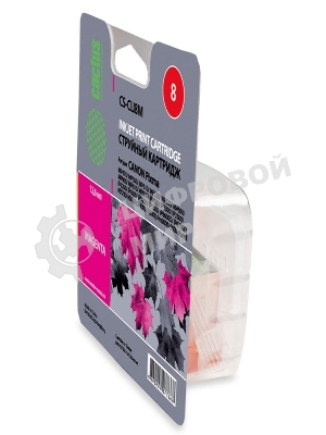 Картридж струйный Cactus CS-CLI8M пурпурный (12 мл) для Canon Pixma MP500, MP510, MP520, MP530, MP600, MP800, MP810, MP830, MP970, MX700, 850, iP3300, iP3500, iP4200, iP5200, iP5300, iP6600D, iP6700D, iX4000, iX5000, Pro 9000