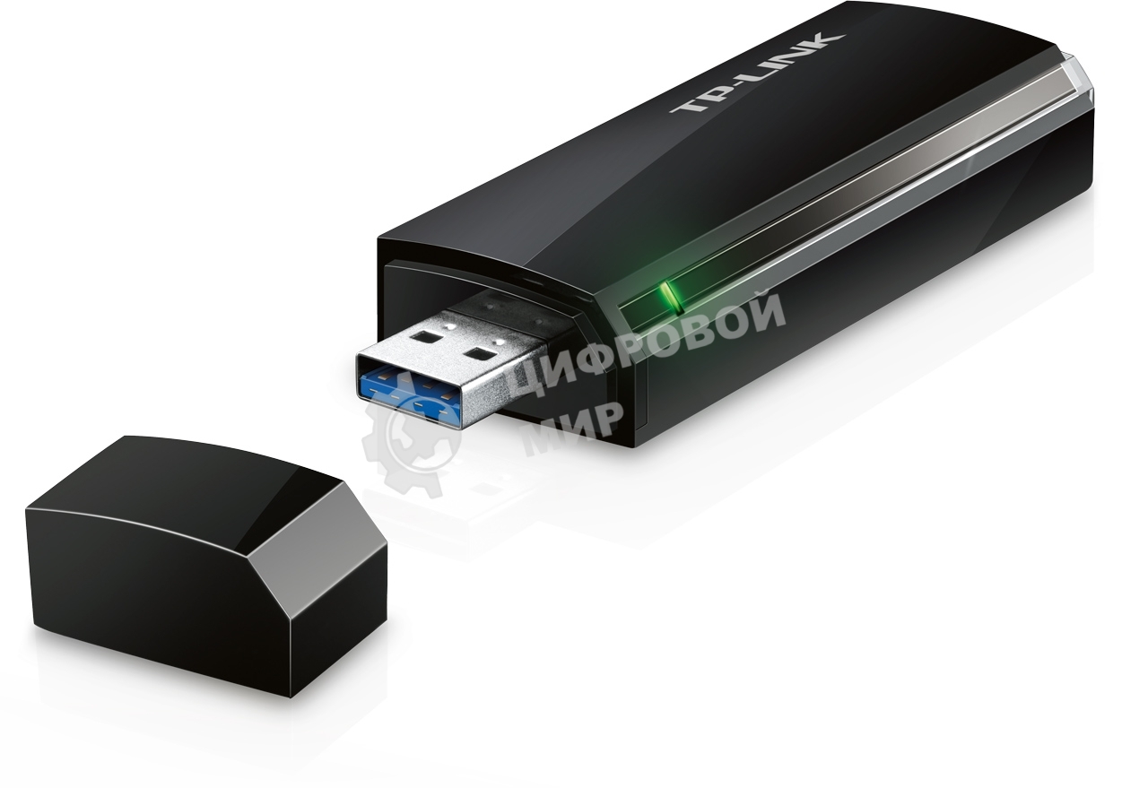 Маршрутизатор TP-Link SOHO Archer T4U AC1200 Dual Band Wireless USB Adapter, Realtek, 2T2R, 867Mbps at 5Ghz + 300Mbps at 2.4Ghz, 802.11ac/a/b/g/n, WPS button, USB 3.0 interface, 1 USB extension cable, internal antenna