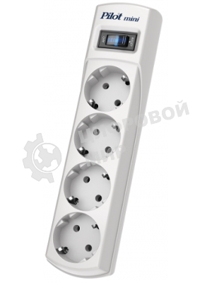 Сетевой фильтр Pilot mini 3 м, 4 розетки, белый, коробка