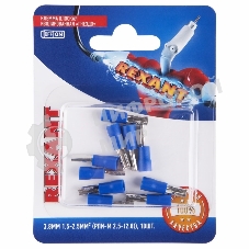 Клемма плоская Rexant, изолированная гнездо - 3.8 мм, 1.5-2.5 мм², (РПи-м 2.5-(2.8)/РПИм 2-250/FDD2-110(8)), в упак. 10 шт.