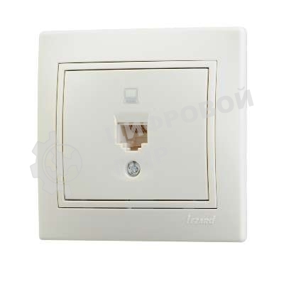 Розетка компьютерная 1-м СП Мира RJ45 крем/крем Lezard 701-0303-139