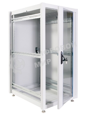 Шкаф телекоммуникационный напольный ЭКОНОМ 24U (600 × 600) дверь стекло, дверь металл