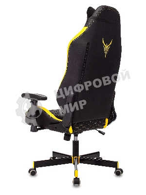 Кресло Knight Neon черный/желтый, экокожа, 120 кг, механизм качания