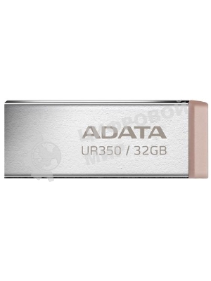 Флешка USB ADATA UR350 (UR350-32G-RSR/BG), 32G, USB 3.2, R/W 100/15, серебристый/коричневый