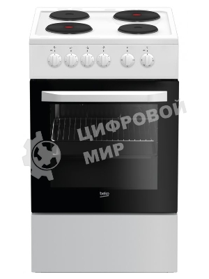 Плита электрическая Beko FFSS56000W белый, конфорок 4 шт, духовка 60 л, 50 см x 85 см x 60 см