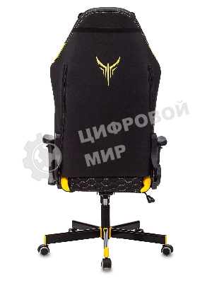 Кресло Knight Neon черный/желтый, экокожа, 120 кг, механизм качания