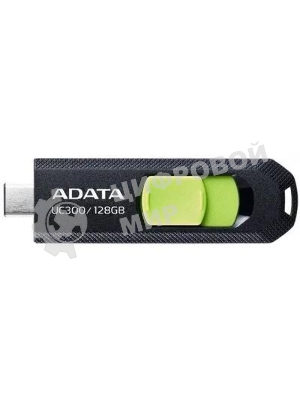 Флешка USB ADATA UC300 (ACHO-UC300-128G-RBK/GN), 128Gb, Type-C USB 3.2, R/W 100/30, черный/зеленый