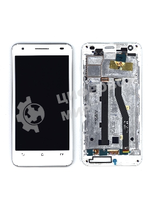 Дисплей для Asus ZenFone Go T500, белый с рамкой