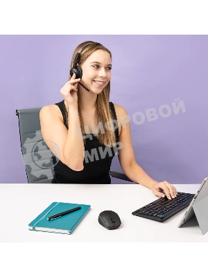 Гарнитура JLab GO Work Pop Wireless Headphones чёрный, беспроводная, Bluetooth, до 50 ч