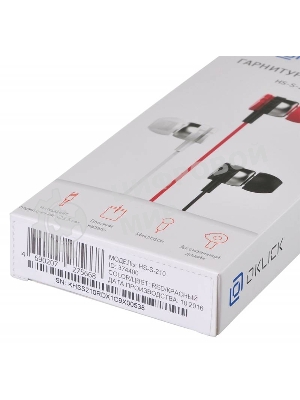 Проводные наушники Oklick HS-S-210 красный, внутриканальные, Jack 3.5 мм