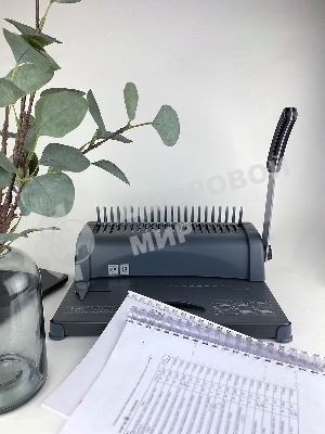 Переплетчик ГЕЛЕОС БП-12 на пластиковую пружину, А4, ручная перфорация 12 листов, переплет макс до 500 л., глубина перфорации 3,5-5,5 мм