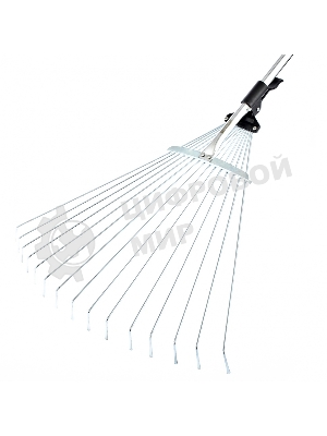 Грабли веерные стальные Palisad, 190-520х1200-1500 мм, 15 зубьев, раздвижные, стальной черенок