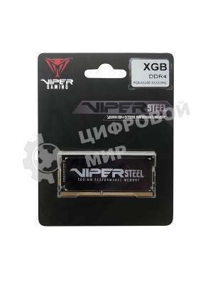 Оперативная память Patriot Viper Steel, DDR4, 8GB (1x8GB), 3200MHz, CL22, с радиатором, черный, SO-DIMM