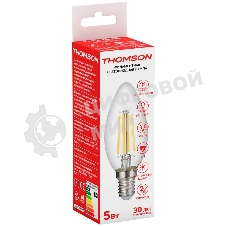 Лампа светодиодная Hiper THOMSON LED FILAMENT CANDLE 5W 545Lm E14 4500K TH-B2066