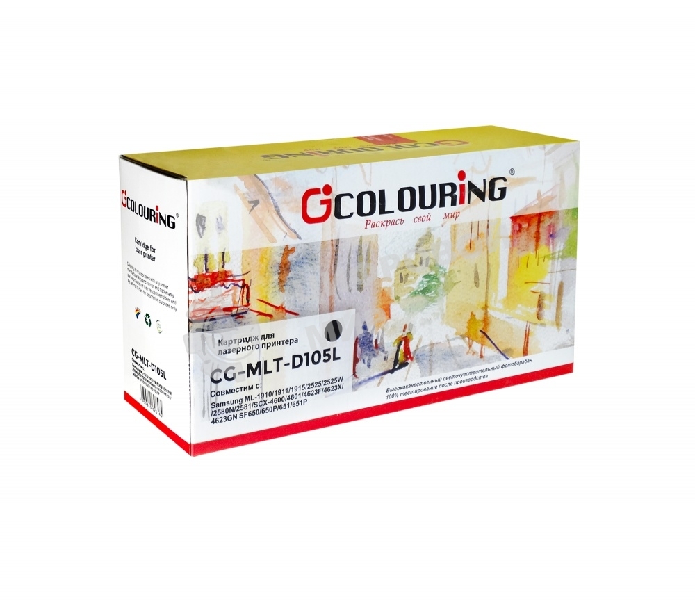 Картридж лазерный Colouring CG-MLT-D105L черный (2500 стр) для Samsung ML-1910/1915/2525/2525W/2580N SCX-4600/4623F/4623GN SF650