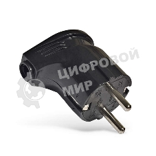 Вилка электрич. с заземл. угл. черный 16А 250В (еврослот) UNIVersal А0105