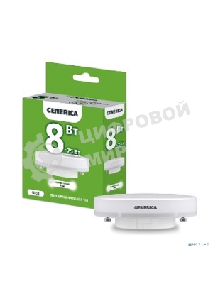 Лампа cветодиодная LED T80 IEK LL-T80-08-230-40-GX53-G таблетка 8Вт 230В 4000К GX53 GENERICA