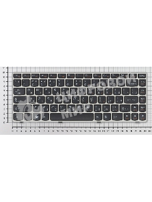 Клавиатура для ноутбука Lenovo IdeaPad Z360 черная с серебристой рамкой