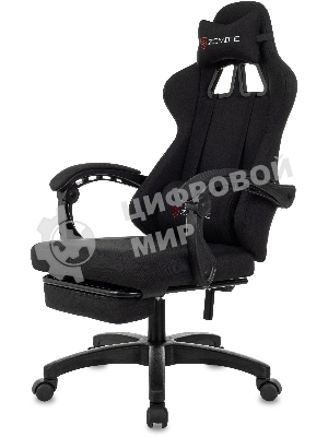 Кресло Zombie Weaver черный, ткань, подголовник, подставка для ног