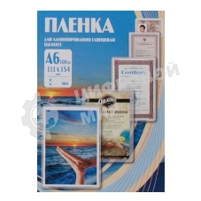Пленка для ламинирования Office Kit 80мкм A6 (100 шт) глянцевая PLP111*154/80