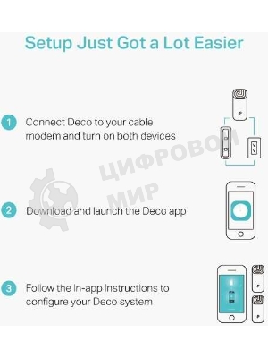 Бесшовный Mesh роутер TP-Link Deco M4 (DECO M4(3-PACK)) AC1200 10/100/1000BASE-TX (упак.:3шт)
