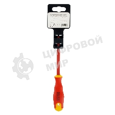 Отвертка Сибртех диэлектрическая sl4х100мм crv до 1000в двухкомпонентная рукоятка