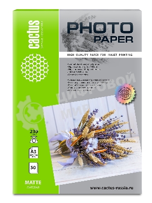 Фотобумага Cactus CS-MA323050 A3/230г/м2/50л./белый матовое для струйной печати