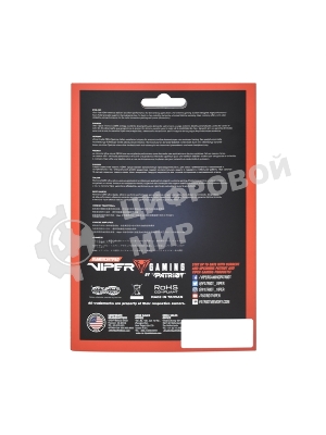 Оперативная память Patriot Viper Elite II, DDR4, 64GB (2x32 GB), 3600 MHz, CL20, DIMM, радиатор, красный/черный