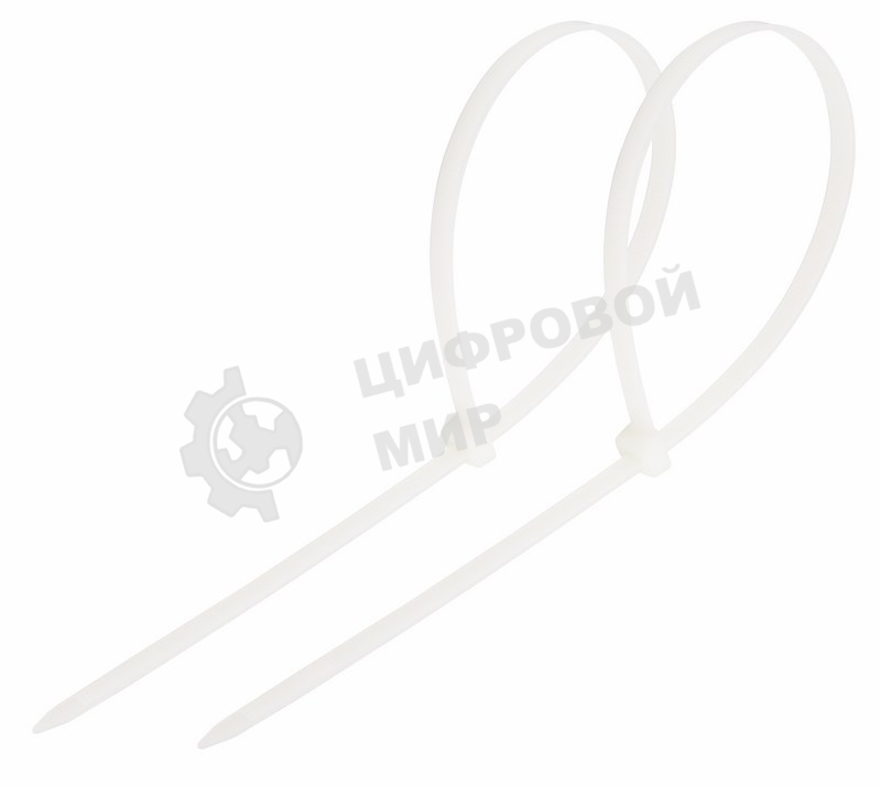 Хомут-стяжка кабельная нейлоновая Rexant 250 x4,8 мм, белая, упаковка 100 шт.