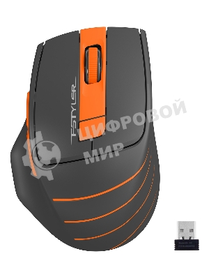 Мышь беспроводная A4Tech Fstyler FG30S серый/оранжевый, 2000 dpi, радиоканал, USB, кнопки - 6