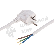 Шнур электрический с вилкой Rexant ПВС 3х1,5 мм², 5м белый