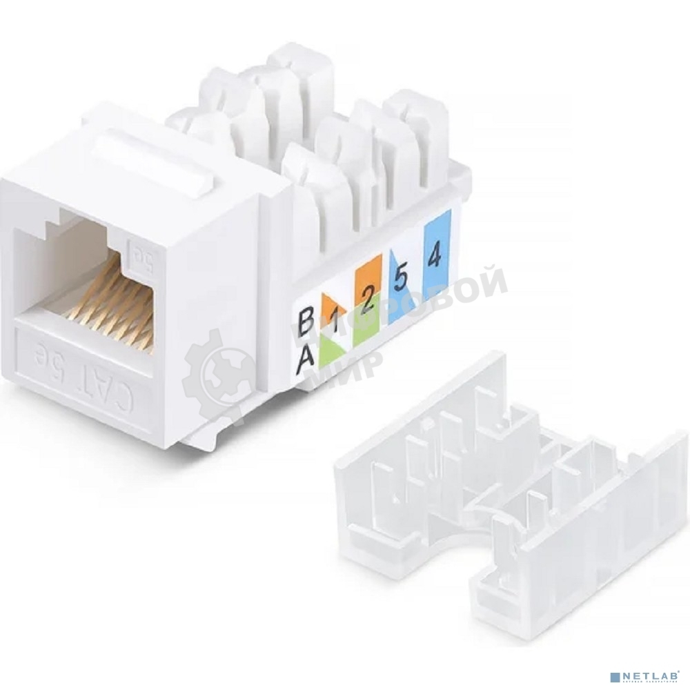 Модуль универсальный Cabeus, keystone, 1хRJ45(8P8C), 90°, кат. 5е, неэкр., белый