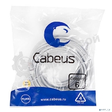 Шнур коммутационный Cabeus, cat.6, экр., F/UTP, RJ45/RJ45, LSZH, AWG24 15м, серый