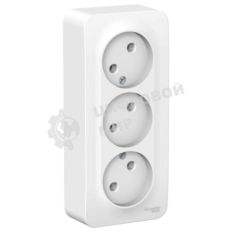 Розетка 3-ая б/з без шторок 16А, 250В, изолир. пластина SE Blanca наруж Бел