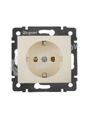 Розетка электрическая Valena с заземлением 2К+З/сл.кость (слоновая кость) Legrand 774320