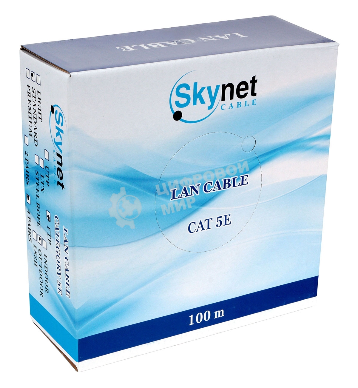 Кабель SkyNet Standart FTP outdoor 4x2x0,48, медный, FLUKE TEST, кат.5e, однож., 100 м, box, черный