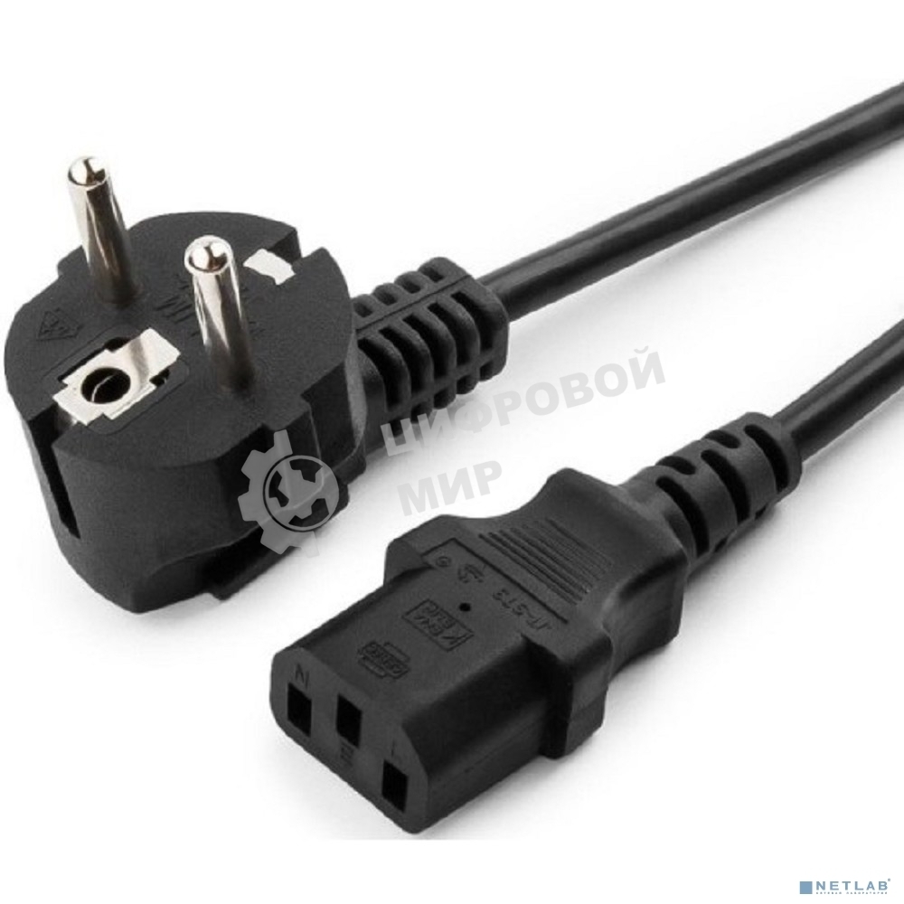 Кабель питания CEE Filum 7/7- С13, 3х0.75мм, 220В, 10A, черный, 0.6м [FL-PC10-EU-C13-0.6M](873339)