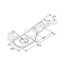 Наконечник Rexant ТМЛ 2,5–5–2,6 (2,5 мм²-Ø 5 мм) ГОСТ 7386-80 (в упак. 10 шт.)