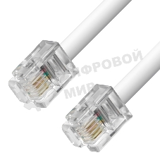 Телефонный шнур Greenconnect удлинитель для аппарата 10.0m GCR-TP6P4C-10.0m, 6P4C (джек 6p4c - jack 6p4c) белый Greenconnect Телефонный шнур удлинитель для аппарата 10.0m GCR-TP6P4C-10.0m, 6P4C (джек 6p4c - jack 6p4c) белый