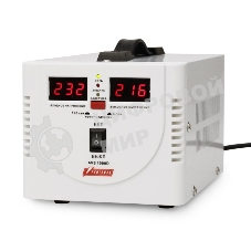 Стабилизатор напряжения Powerman AVS-D Voltage Regulator 1000VA, Digital Indication, 2x Schuko Outlets, 1m Power Cord, 230V, 1 year warranty, белый