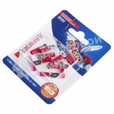 Клемма плоская Rexant, изолированная штекер - 6.3 мм, 0.5-1.5 мм², (РПи-п 1.5-(6.3)/MDD1.25-250), красный, в упак. 10 шт.