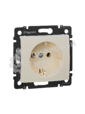 Розетка электрическая Valena с заземлением 2К+З/сл.кость (слоновая кость) Legrand 774320