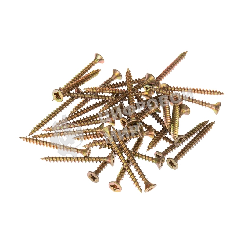 Саморез универсальный Kranz 3.5х35, желтый цинк, пакет (50 шт./уп.)