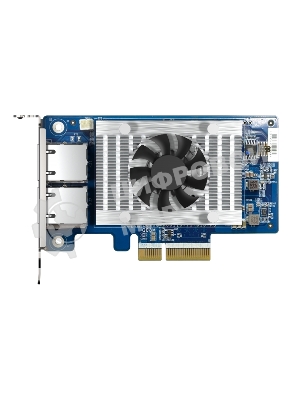Сетевая карта QNAP QXG-10G2T-X710 LAN Expansion Card, PCIe Gen 3, Two 10GbE (10G/5G/2.5G/1G/100M)) Ports with SR-IOV and iSCSI, Block-based, Supports Multiple Virtual Disk Modes