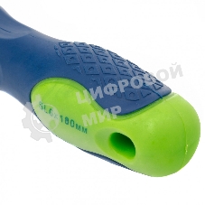 Отвертка, SL6,0 х 100 мм, CrV, двухкомпонентная рукоятка Сибртех