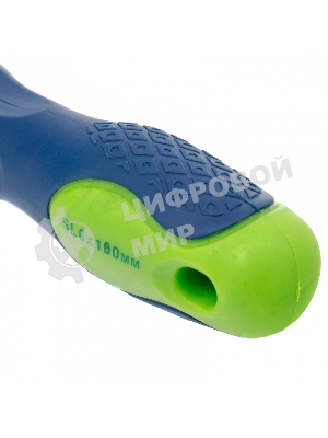 Отвертка, SL6,0 х 100 мм, CrV, двухкомпонентная рукоятка Сибртех