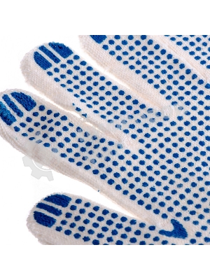 Перчатки трикотажные, с ПВХ точкой, 10 класс, стикер Россия